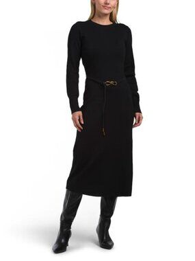 HARLOW AND ROSE Ribbed Crew Neck Knit Dress